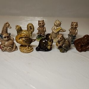 Wade Whimsie Red Rose Figurine Animal Set 10pcs
